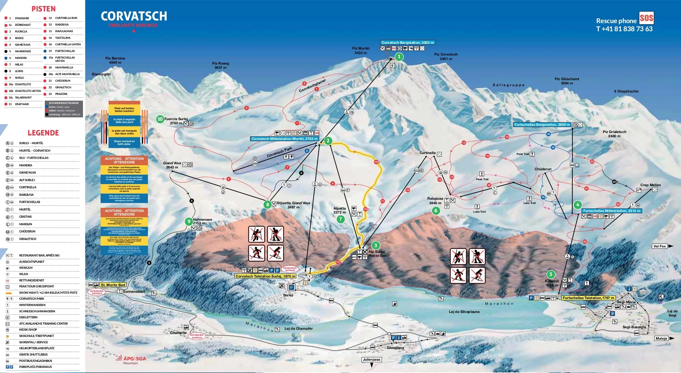 St Moritz Ski Resort Trail Map Free To Download WeSki Com Corvatsch St Moritz Piste Map Min 